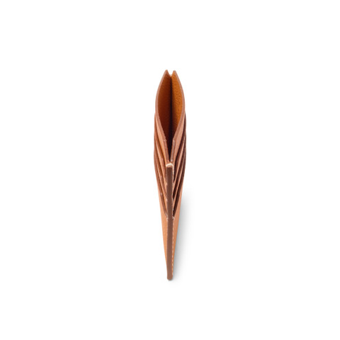 Orange tumbled leather credit card holder - Santoni - 3