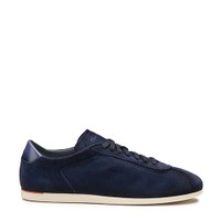 Men's blue suede sneaker - Santoni - 1