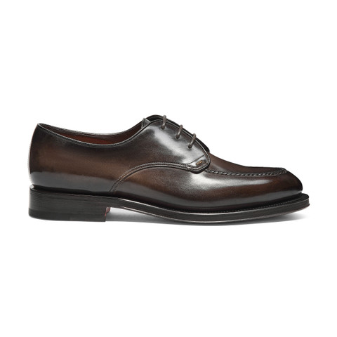 Men’s brown leather Derby shoe - Santoni - 1