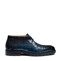 Men's blue alligator leather desert boot - Santoni - 1