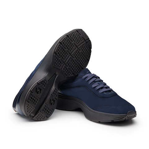 Men's blue suede Easy Bounce sneaker - Santoni - 3