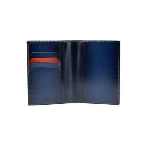 Blue leather passport case - Santoni - 3