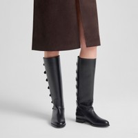 Women's black leather boot - Santoni - 2