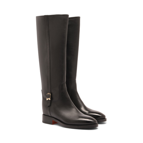 Women's black leather boot - Santoni - 3