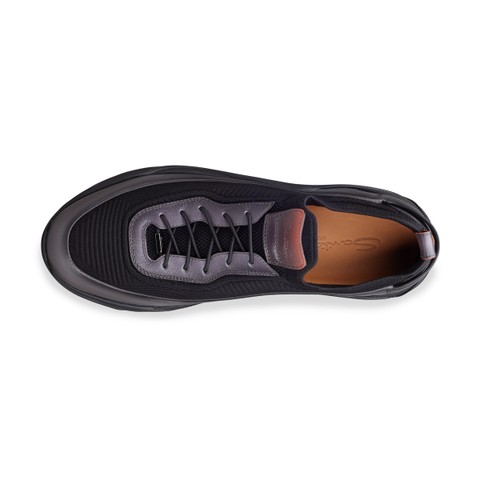 Men's grey leather sneaker - Santoni - 4