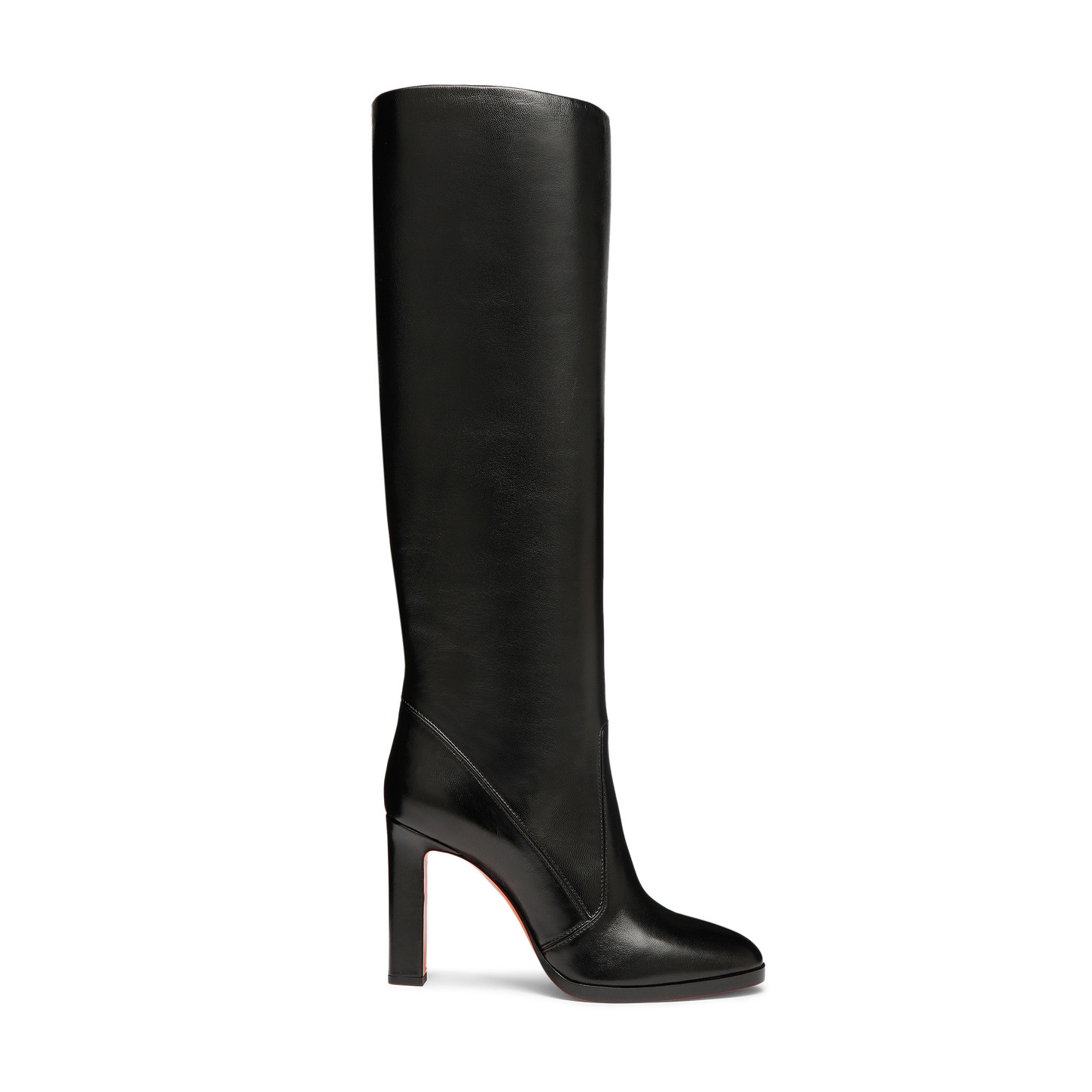 Santoni Stivale tacco alto da donna in pelle nera