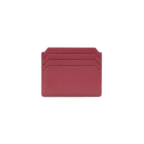 Red tumbled leather credit card holder - Santoni - 4