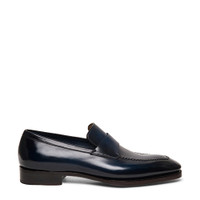 Blaue Penny-Loafer f&uuml;r Herren aus Leder &ndash; Limited Edition - Santoni - 1