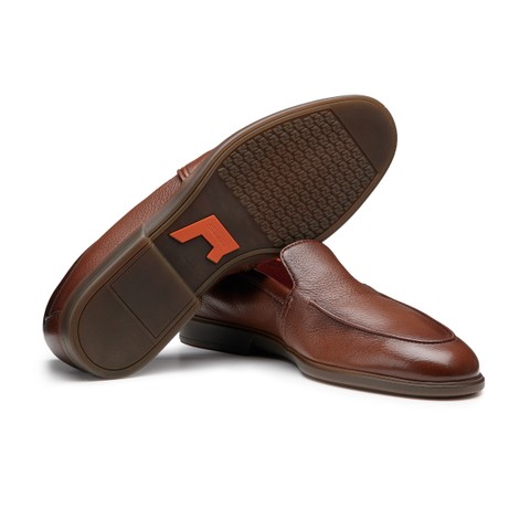 Men's brown leather loafer - Santoni - 3