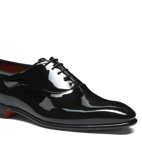 Men's black patent leather Oxford shoe - Santoni - 6