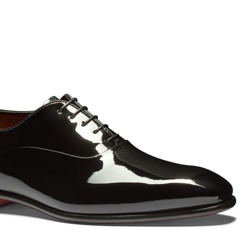 Men's black patent leather Oxford shoe - Santoni - 6
