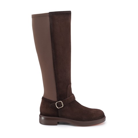 Women's dark brown suede boot - Santoni - 1