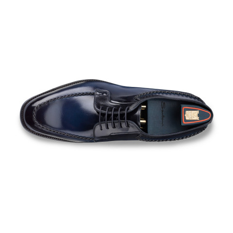 Men's blue leather Meraviglia Collection Derby shoe - Santoni - 4