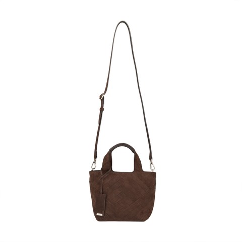 Dark brown suede handbag - Santoni - 4