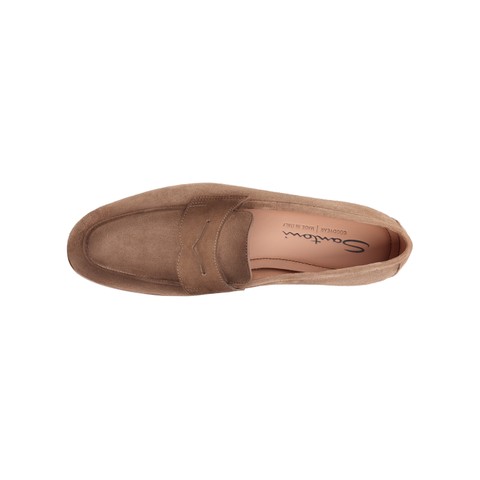 Women's beige suede Carla loafer - Santoni - 4