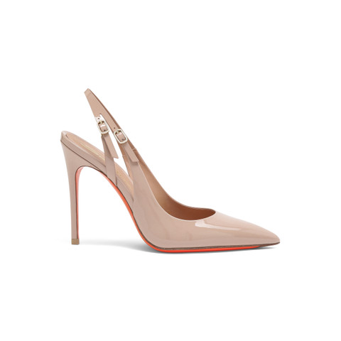 Women&rsquo;s pink patent leather high-heel slingback - Santoni - 1