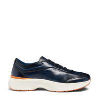 Men's blue leather Easy Bounce sneaker - Santoni - 1