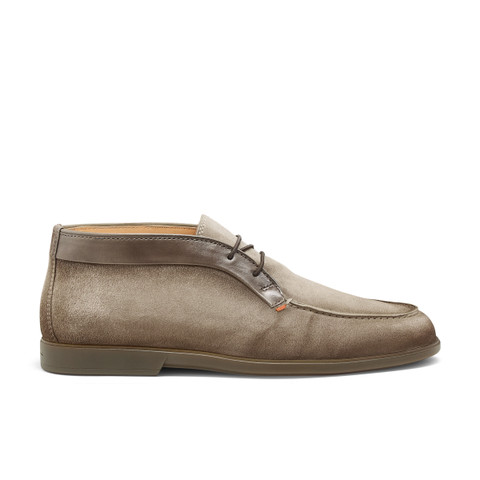Men's natural suede and leather desert boot - Santoni - 1