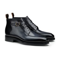 Men's grey leather ankle boot - Santoni - 2