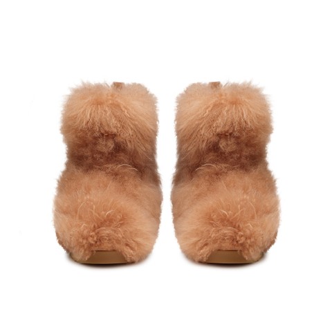 Women's light brown fur ankle boot - Santoni - 3