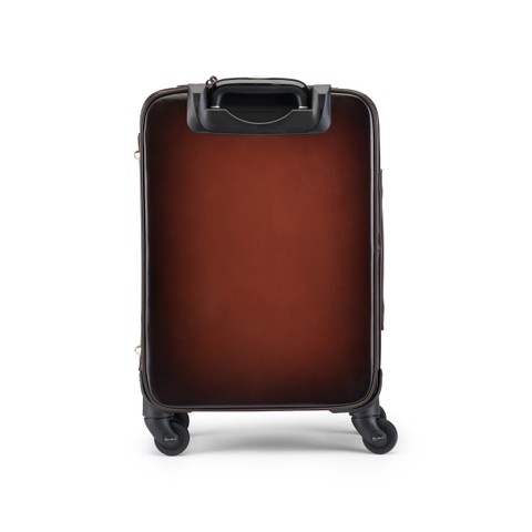 حقيبة سفر من الجلد بلون بني داكن - Santoni - 4