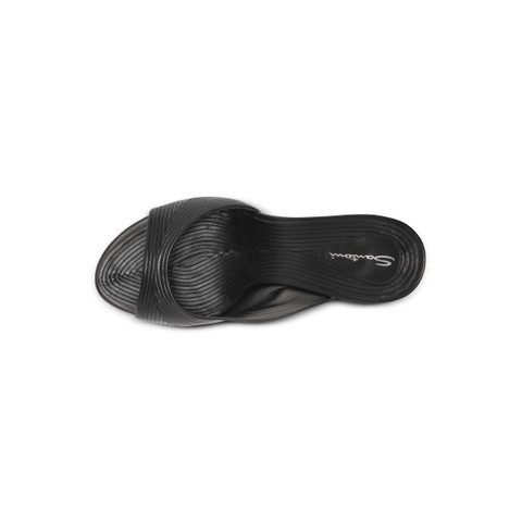 Women's black leather high-heel sandal - Santoni - 5