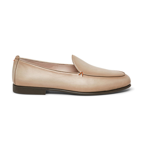 Men's beige leather loafer - Santoni - 1