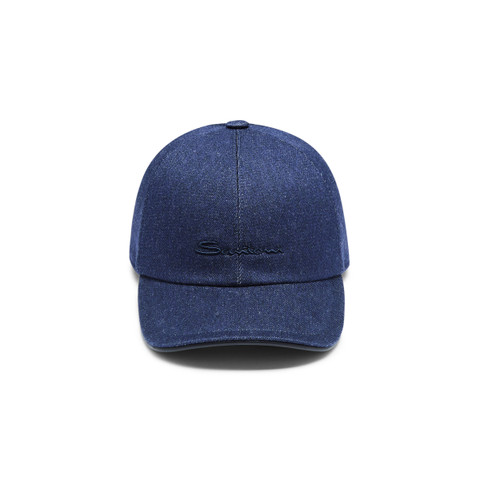 Men's blue cotton baseball cap - Santoni - 1