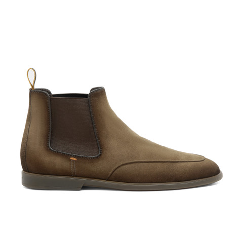 Men’s brown suede Chelsea boot - Santoni - 1