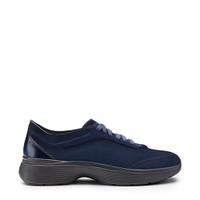Men's blue suede Easy Bounce sneaker - Santoni - 1
