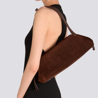 Dark brown suede shoulder bag - Santoni - 2