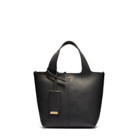 Schwarze Handtasche aus getrommeltem Leder - Santoni - 1