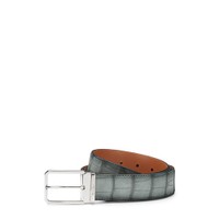Grey alligator nubuck belt - Santoni - 1