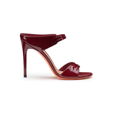 Women's red patent leather high-heel sandal - Santoni - 1