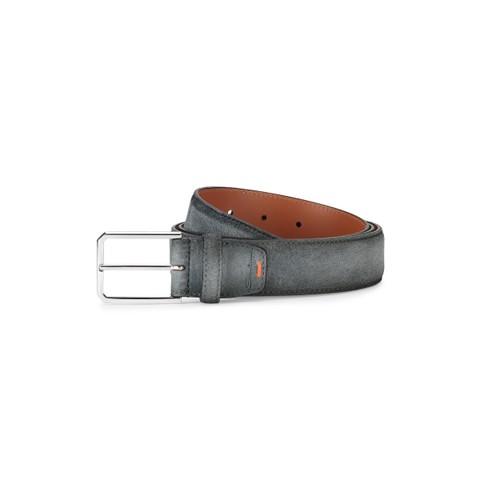 Grey suede adjustable belt - Santoni - 1