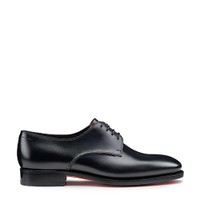 Men's black leather Derby shoe - Santoni - 1