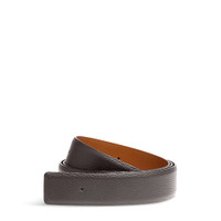 Dark brown tumbled leather belt strap - Santoni - 1
