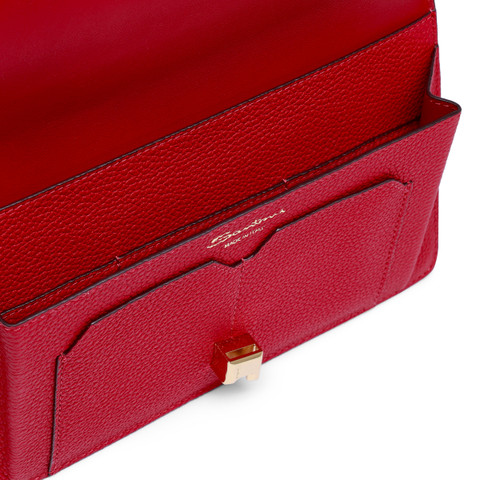 Red tumbled leather document holder - Santoni - 4