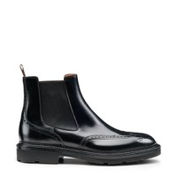 Men's black leather brogue Chelsea boot - Santoni - 1