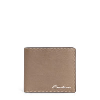 Beigefarbenes Portemonnaie aus getrommeltem Leder - Santoni - 1