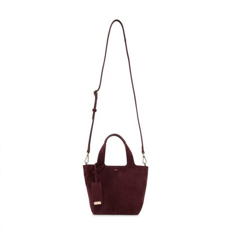 Bordeauxrote Handtasche aus Wildleder - Santoni - 3
