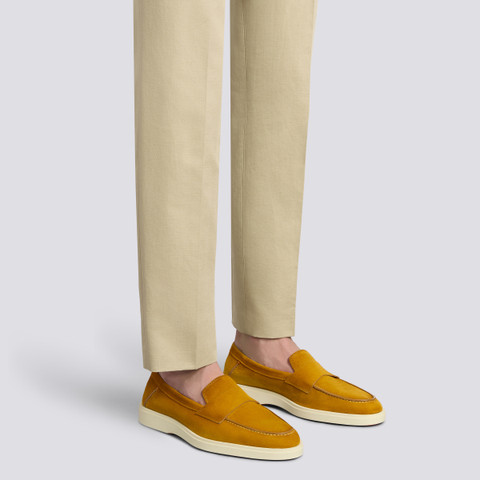 Men's yellow suede penny loafer - Santoni - 2