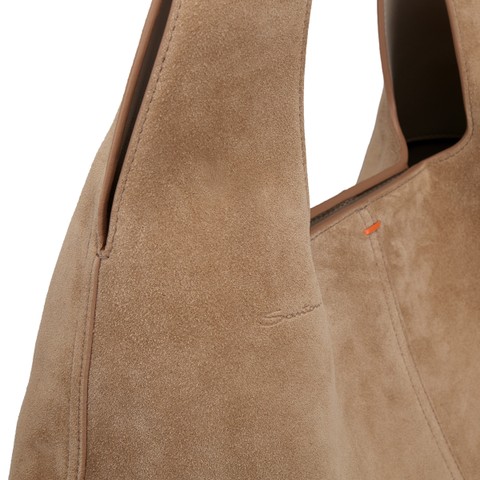 Beige suede shoulder bag - Santoni - 3