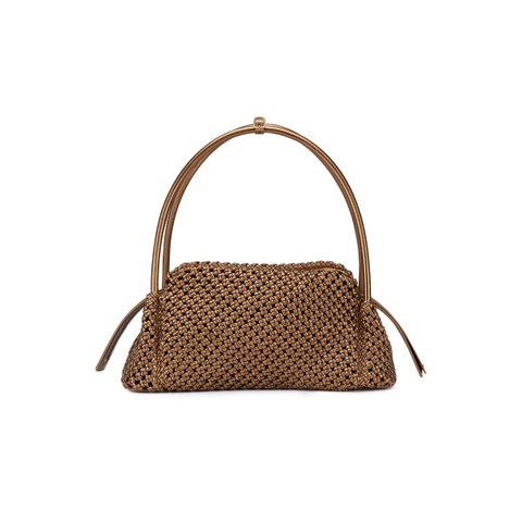 Gold woven leather shoulder bag - Santoni - 1