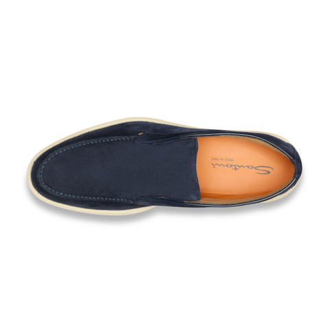 Men's blue suede desert boot - Santoni - 5