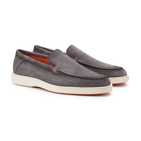 Men's grey suede loafer - Santoni - 3