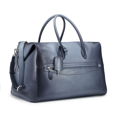 Light blue leather weekend bag - Santoni - 2