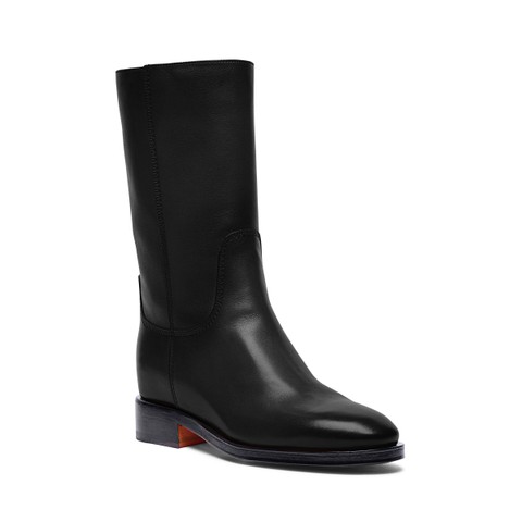 Women's black leather ankle boot - Santoni - 3