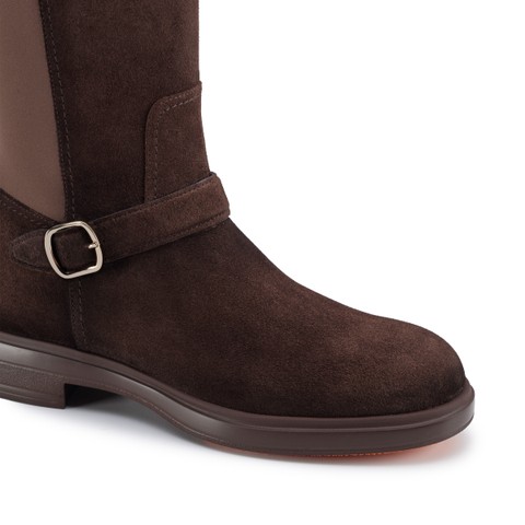 Women's dark brown suede boot - Santoni - 5