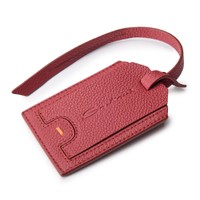 Burgundy tumbled leather luggage tag - Santoni - 2